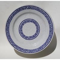 Vintage Buffalo China Speiseteller | 10Er Set - Blue Swirl Restaurant Ware von enhei