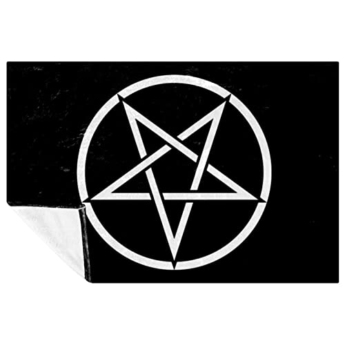 Fleece-Überwurfdecke für Couch – gemütliche, leichte weiche Decken und Überwürfe für Erwachsene und Kinder – 149,9 x 99,8 cm – Satanismus Pentagramm von enheng