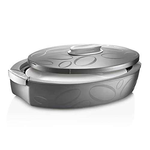 Thermobehälter für Essen + Keramikschale (4 Liter) | bis zu 3h warm und 5h kühl | Wärmebehälter mit Auflaufform | Warmhaltebehälter für Speisen | Thermoschüssel mit Deckel von enjoy THE ITALIAN WAY OF LIVING