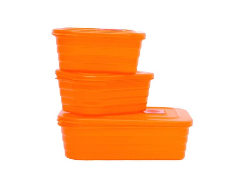 enjoy THE ITALIAN WAY OF LIVING Frischhaltedose Frischhaltedosen 3er Set multifunktional in orange, lebensmittelechter Kunststoff von enjoy THE ITALIAN WAY OF LIVING