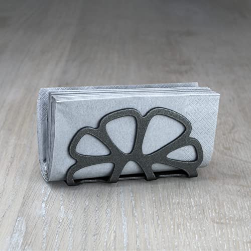 Serviettenhalter Flower - Made In Germany | Serviettenständer Stilvoll & Hochwertig aus Metall | Servietten Halterung - Serviettenhalter Stehend - Serviettenspender Anthrazit Metallic von enjoy design
