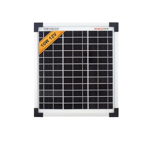 Enjoysolar Mono 10W 12V Monokristallines Solarpanel Solarmodul Photovoltaikmodul ideal für Wohnmobil, Gartenhäuse, Boot von enjoy solar