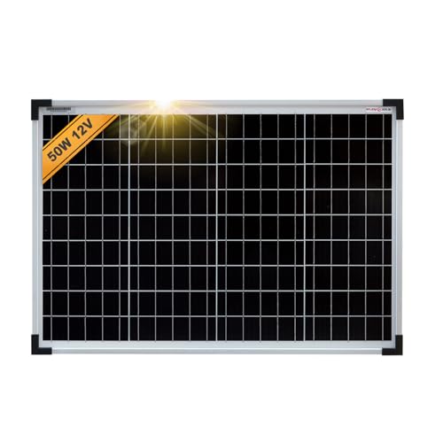 enjoy solar® Monokristallines Solar panel deal für Wohnmobil, Gartenhäuse, Boot (Mono 50W) von enjoy solar