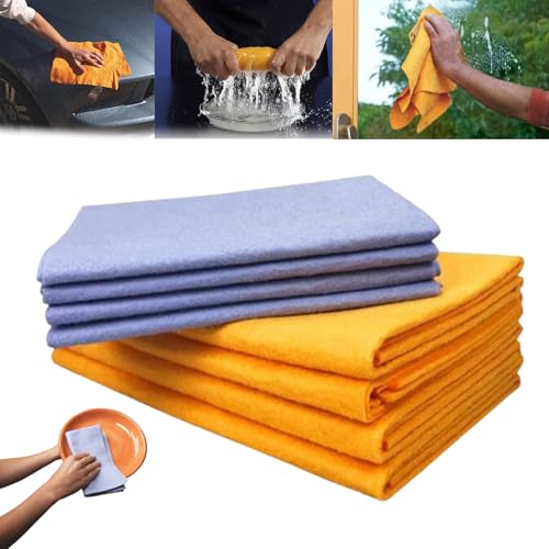 enseak blaudonau Tuch,Pack of 8 Ultra-Absorbent Miracle Cleaning Shammy,saugfähiges Mehrzweck Reinigungstuch, Blaudonau Reinigungstuch, Saugfähiges Reinigungstuch Mehrzweck-vlies-Reinigungstuch von enseak