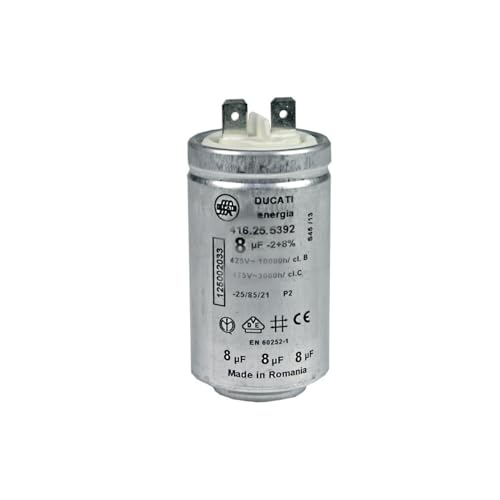 ensipart Kondensator 8µF mit Steckfahne kompatibel mit AEG 125002033/4 1250020334 Betriebskondensator kompatibel mit Electrolux 125002022/7 kompatibel mit Küppersbusch 440701 ensipart Kondensator 8µF mit Steckfahne kompatibel mit AEG 125002033/4 1250020334 Betriebskondensator kompatibel mit Electrolux 125002022/7 kompatibel mit Küppersbusch 440701 von ensipart