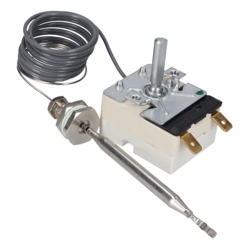 ensipart Thermostat 97-185 °C kompatibel mit EGO 55.13034.100 mit Stopfbuchse 1-poliger Fritteusenthermostat von ensipart