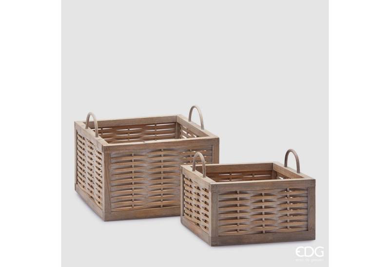enzo de gasperi Geschenkbox Geschenkbox quadratisch aus weiß lasiertem Naturholz 25 x 25 cm von enzo de gasperi