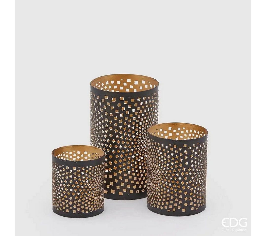 enzo de gasperi Kerzenlaterne 3-er Set Tisch-Laternen aus Metall - geometrische Muster in 3 Größen enzo de gasperi Kerzenlaterne 3-er Set Tisch-Laternen aus Metall - geometrische Muster in 3 Größen von enzo de gasperi