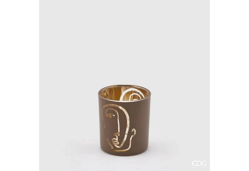 enzo de gasperi Teelichthalter Dekoratives Kerzenglas für Teelichter- mit Gesicht Höhe 8cm Ø 7 cm von enzo de gasperi