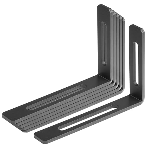 6 Stück 15,2 x 10,2 x 2,5 cm verstellbare Schlitz-L-Halterung, robuste Winkelhalterung für 3/8-Zoll-Schrauben, 0,95 cm Dicke, maximale Tragkraft 81,6 kg von eoere