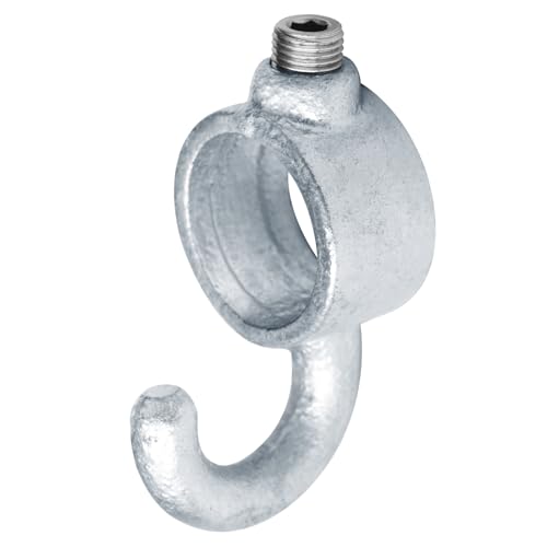 eoere 4 Stück 2,5 cm nominale strukturelle Rohrverschraubungshaken, verzinkte Hakenklemme, robuste Handlaufverschraubung, tatsächlicher Außendurchmesser 3,3 cm, Temperguss von eoere