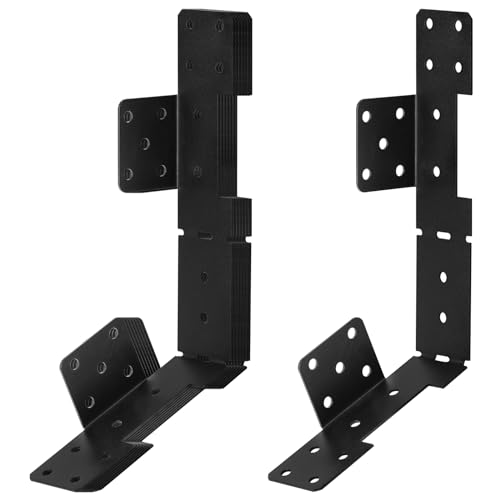 eoere 8 Stück schwarze, verstellbare Treppenstringer-Verbindungsstücke, Spanngurte, Halterungsverbindungen, Stahldicke 1/16 Zoll (17 Gauge) von eoere
