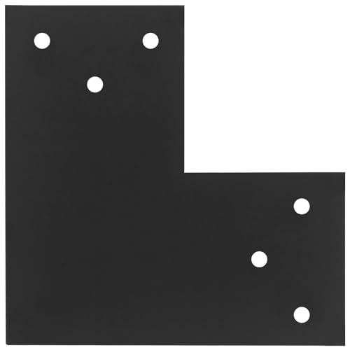 eoere Flache L-Halterung für 20,3 x 20,3 cm Holzpfosten, robuste L-Reparaturplatte, 6 Gauge Stahl, 2 Stück von eoere