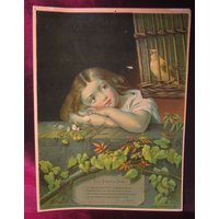 1880 H. Hallett & Co "The Evening Song Victorian Chromographic Print 1880 H. Hallett & Co "The Evening Song Victorian Chromographic Print von epherma