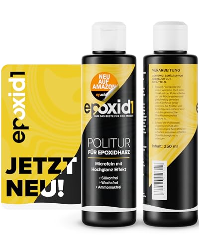 epoxid1® Polierpaste Epoxidharz | 250ml | Hochglanz-Finish | Microperl-Technologie | Politur für Epoxidharz, Resin & Kunststoff von epoxid1
