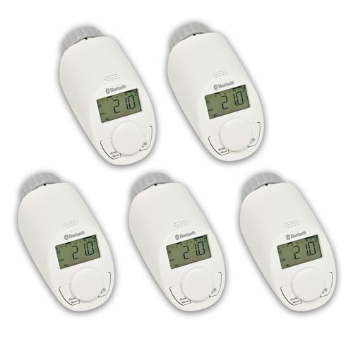 Eqiva Bluetooth Smart Elektronik-Heizkörperthermostat, 5er-Set, mit App-Steuerung Eqiva Bluetooth Smart Elektronik-Heizkörperthermostat, 5er-Set, mit App-Steuerung von eqiva