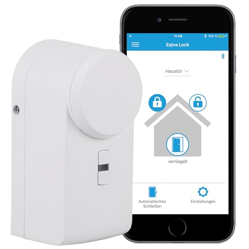 eqiva Bluetooth Smart Türschlossantrieb, Weiß, 142950A0, 5.6 x 5.2 x 11.4 cm von eqiva