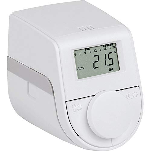 eqiva Heizkörperthermostat Model Q mit einfacher Klick-Montage – bequeme Konfiguration ohne Abschrauben, 143478A0, weiß, 76 x 54 x 72 mm von eqiva