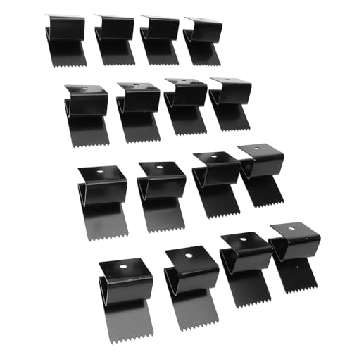16PCS Hurricane Window Clips Fit 1/2 Inch Thick Plywood Stainless Steel Reusable Hurricane Storm Window Clips Hardware Guard Protection with Door Handles & Screws (Black) von equlup