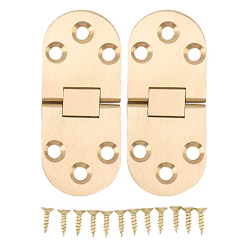 2 Sets Möbelscharniere mit Schrauben 180 Grad Klapperfalt Flip Top Heavy Duty Butler Tablett Scharnier fest für Nähmaschinen Türen Schreibtisch Tisch (2,0 mm) von equlup