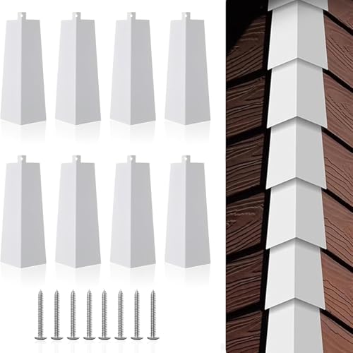 8pcs Aluminium -Abstellgleis Ecken mit Metallverkleidung Nägel 8,5 Zoll Außen aus Metallschieberecke für Mobile Home House Äußere, einfache Installation von equlup