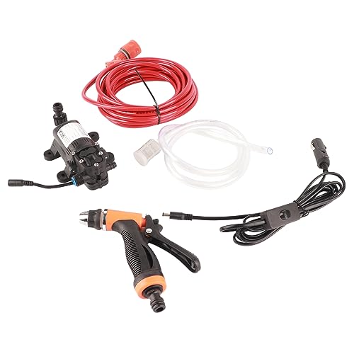 Autowaschanlage, 12 V Hochdruck Elektroauto -Reinigungsmaschine Tragbarer Wasserpumpe Trigger -Sprühpistolen -Wasch -Kit für Zäune Patios Boden von equlup