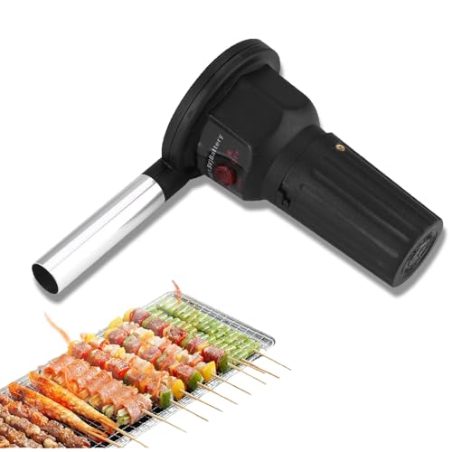 BBQ Air Blower -Lüfter, tragbarer Grill -Grill -Lüfter Mutifunktionaler batteriebetriebener Handheld Kamingebläse Starter für Camping -Picknick im Freien von equlup