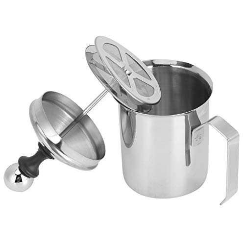 Frothing Pitcher, 14oz/400ml Kaffee becher Milch auf schäumer Manuell Milch auf schäumer Edelstahl Frothing Pitcher mit Griff für Latte Cappuccino Schaum von equlup