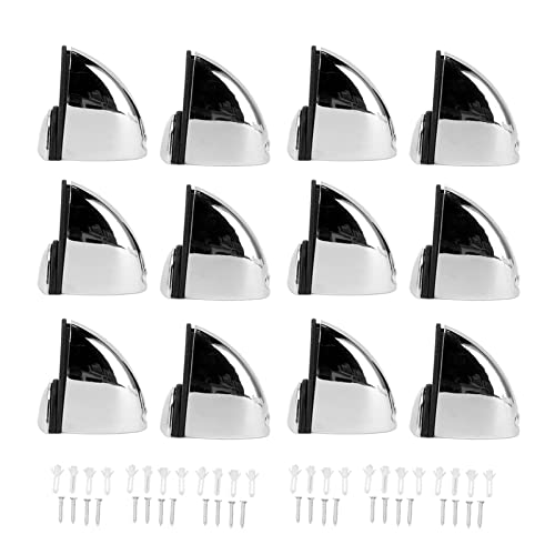 Glasklammern, 12 pcs 1,5 x 1,5 x 0,9 Zoll Partition Klemmen Fixes Clips Schreibtischteiler Unterstützung mit glänzendem Finish für 1 bis 10 mm Regale Sammlungen Racks von equlup
