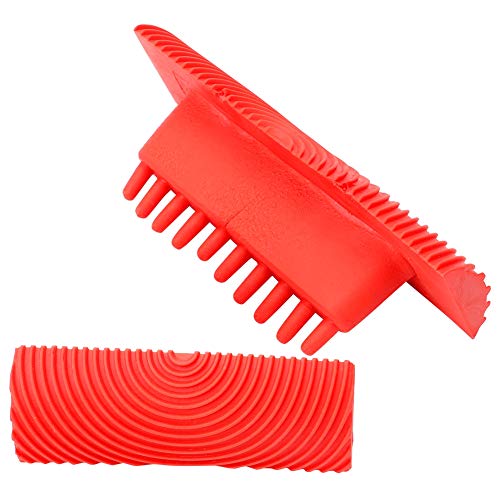Holzkörnern Malwerkzeug, 2pcs simulierte Holzkornpinsel Gummizylinder Holzgrain -Effekt Pinselmalerei Werkzeuge für DIY -Wanddekoration von equlup