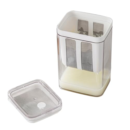 Joghurtsieb, 4,25 x 3,54 x 6,93 Zoll transparenter Abdeckung Multi funktionaler Käsefilter Dicker Joghurt -Making -Werkzeugset mit extra feinem Mesh -Sieb Sieb für Heimcafé von equlup