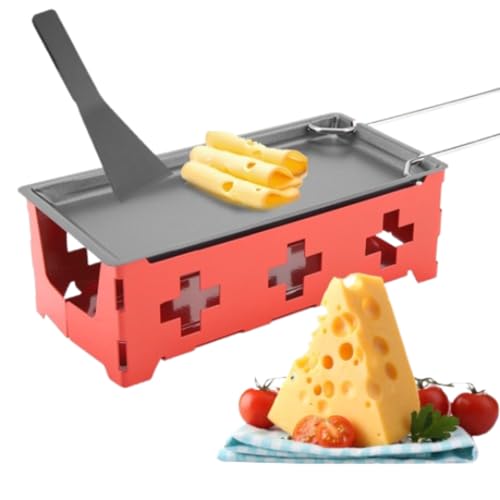 Käse Raclette Grill, tragbares Nicht -Stick -Käseeraclette Rotaster Backschale Herd Set Home Küchengrillwerkzeug für Käse, Fleisch, Fisch und Gemüse (1) von equlup