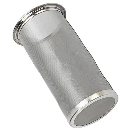 Kaltes Kaffeefilter mit kaltem Brew, Edelstahl Weitmauer Masonglas Mesh Zylindrisch Obst infundiert Wasserfilter mit weißer Dichtung für Kaffeeee (8 * 15 cm) von equlup