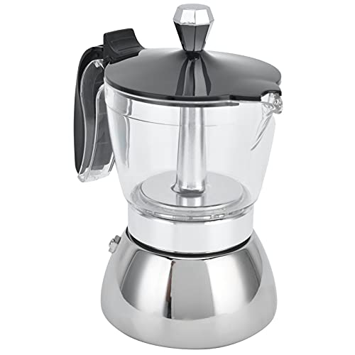 Kochkopf -Espresso -Hersteller, 4 Tassen Edelstahl Moka Kaffeekanne Italienische Espresso -Kaffeemaschine Küche Vorräte für Cappuccino oder Latte von equlup