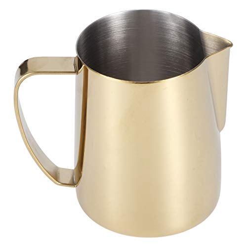 Milch schäumer, 304 Edelstahl Kaffeekanne Espresso Dampfkrug Multifunktions Latte Art Cup Milch auf schäumer für Home Office Cafe (600 ml) von equlup