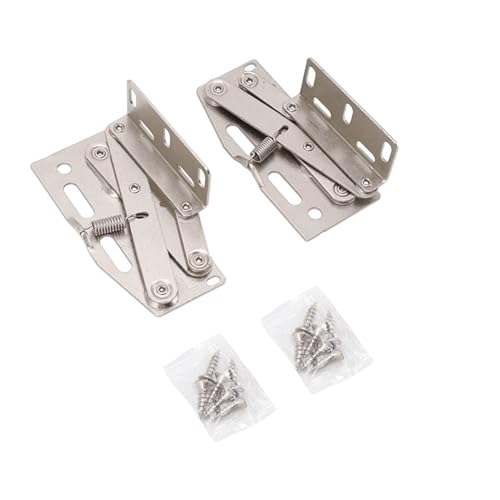Schrankscharniere, 2 Sätze 6-8 kg Ladung 45 Grad Down Flipentür Schere Federstahlscharniere Möbelhardware mit SCEWS für Schranktür von equlup