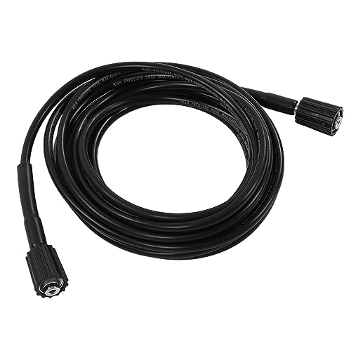 equlup 1/4 Zoll 30 Fuß Waschschlauch Hochdruckschlauch mit M22 14 mm/15 mm Anschlüssen Leichter Hochdruckreiniger Ersatz für Autowäsche Rasenhof (2 Ende M22 Einfügen 15 mm) von equlup