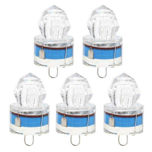 equlup 5Pcs LED Angeln Licht Unterwasser Tiefer Tropfen Lichter Wasserdicht Diamant Form LED Auto Open Unterwasser Angeln Locken Licht(Blau) von equlup