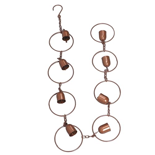 equlup Hängende Regen -Chime, Metall schöner Klang dekorativ glockenförmige Regenkette Dekorative Regenfängerkette für Außenrinnen Drainage Room Garten von equlup