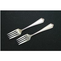 Paar Silber Platte Jefferson Salat Gabeln Von Sl & Gh Rogers von ercubed