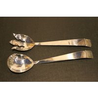Vintage Silber Platte Salatbestecke Von Drei Kronen Silberschmieden in Ingrid von ercubed