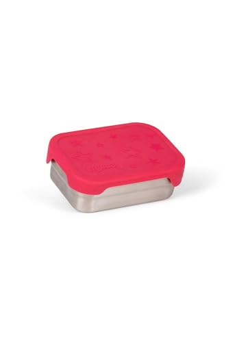 ergobag Edelstahl Brotdosen Set 2er Set mit Snack-Box Edelstahl & Silikon-Deckel BPA-frei Spülmaschinenfest Sternchen - Silber von ergobag
