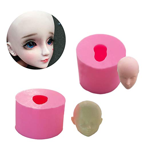 2 Arten von 3D-Puppenkopf-Modellen Silikonform Fondant Schokolade Gelee Kuchen Dekorieren Form Küche Backwerkzeuge DIY Ton Gips Herstellung Formen von erhumama