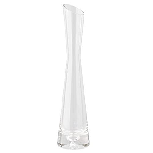 ericotry Transparente Glas-Blumenvase, handgefertigt, geblasene Kunstknospenvase, einzelner Stiel, schräge Mundvase für Zuhause, Büro, Hochzeitsdekoration (25 cm) von ericotry