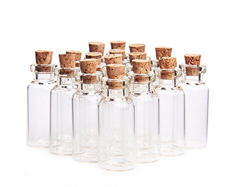 erioctry Kleine Mini-Glasflaschen, 5 ml, für Nachrichten, Gewürze, Aufbewahrungsglas mit Fläschchen, Kork, niedliche, leere Probengläser, Partys, Hochzeiten, Dekorationen, 10 Stück erioctry Kleine Mini-Glasflaschen, 5 ml, für Nachrichten, Gewürze, Aufbewahrungsglas mit Fläschchen, Kork, niedliche, leere Probengläser, Partys, Hochzeiten, Dekorationen, 10 Stück von erioctry