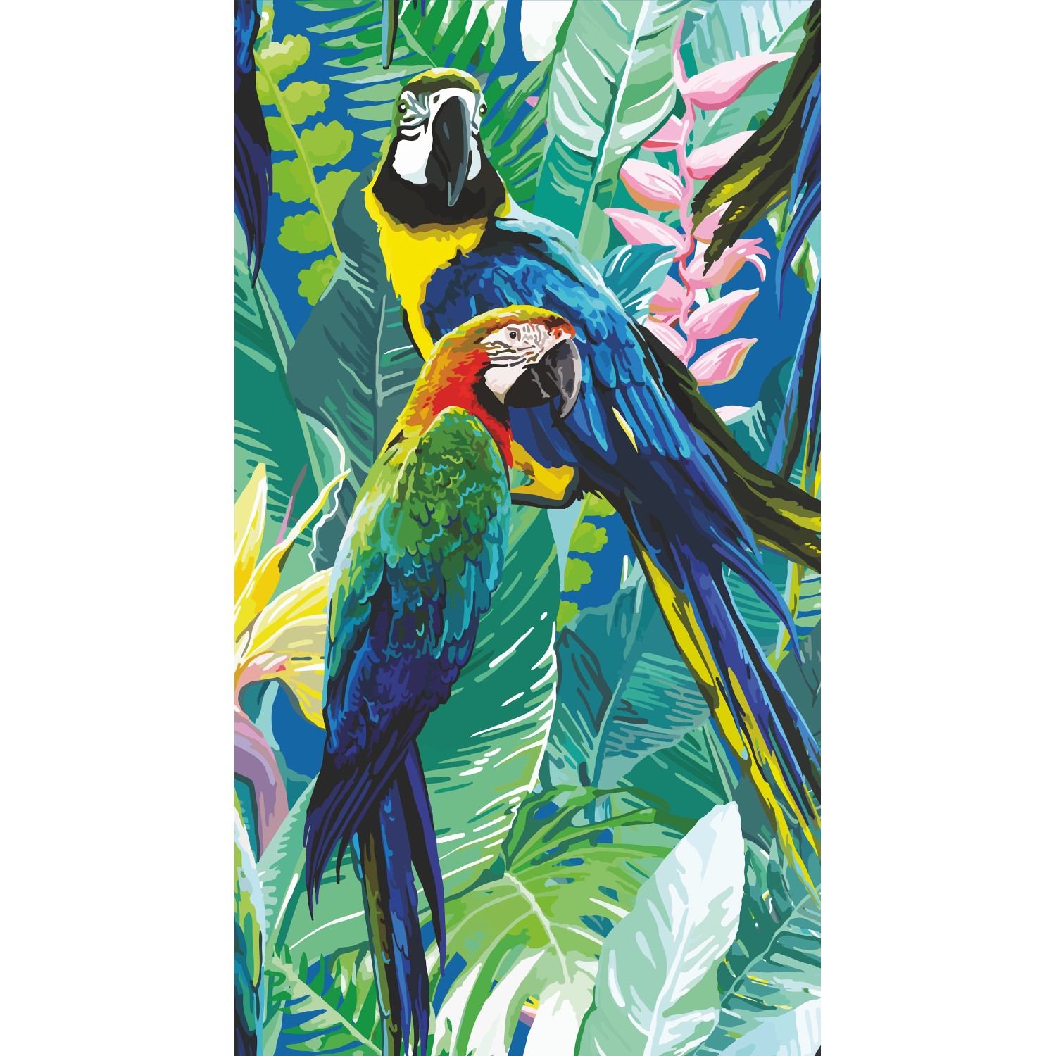 Erismann Digitaltapete Zooom Cheeky Parrots 270 cm x 150 cm Grün von erismann