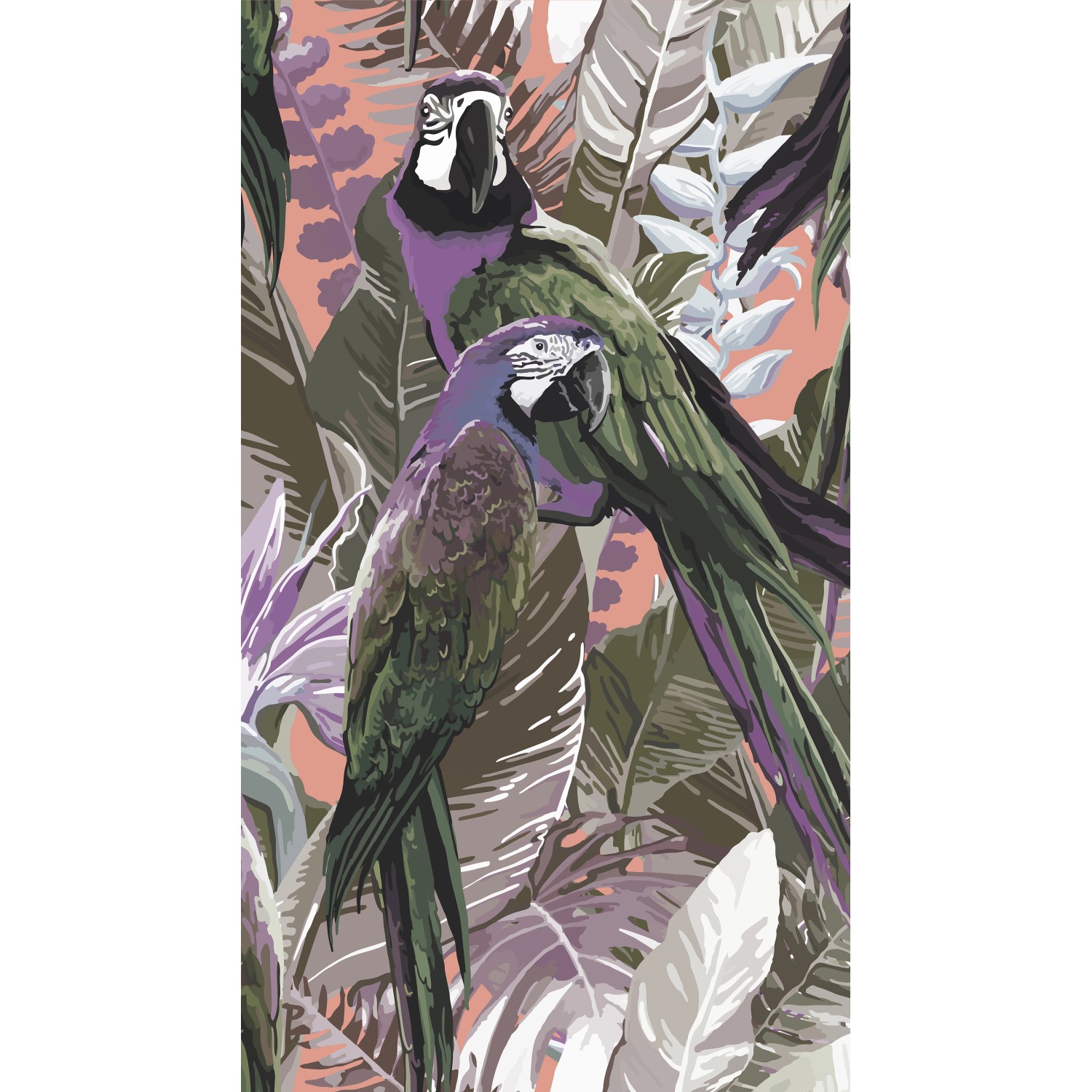 Erismann Digitaltapete Zooom Cheeky Parrots 270 cm x 150 cm Violett von erismann