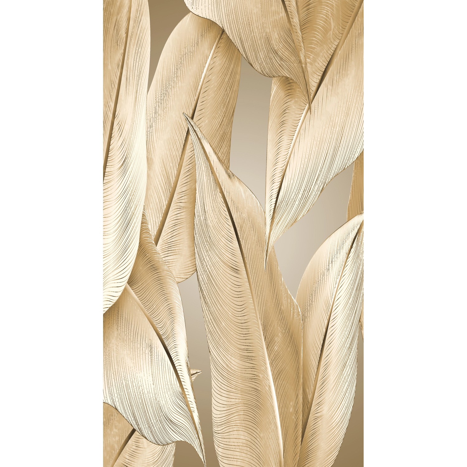 Erismann Digitaltapete Zooom Summer Leaves 270 cm x 150 cm Gold von erismann