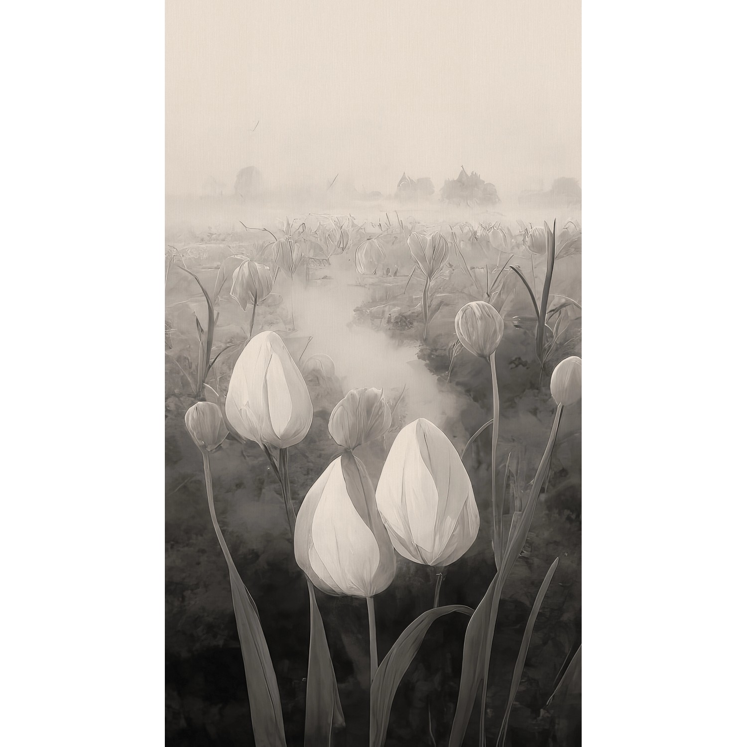 Erismann Digitaltapete Zooom Tulips 270 cm x 150 cm Grau von erismann