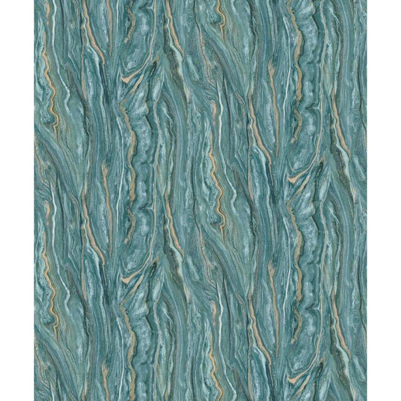 Erismann Vliestapete Elle Decoration Marmor Petrol FSC® von erismann
